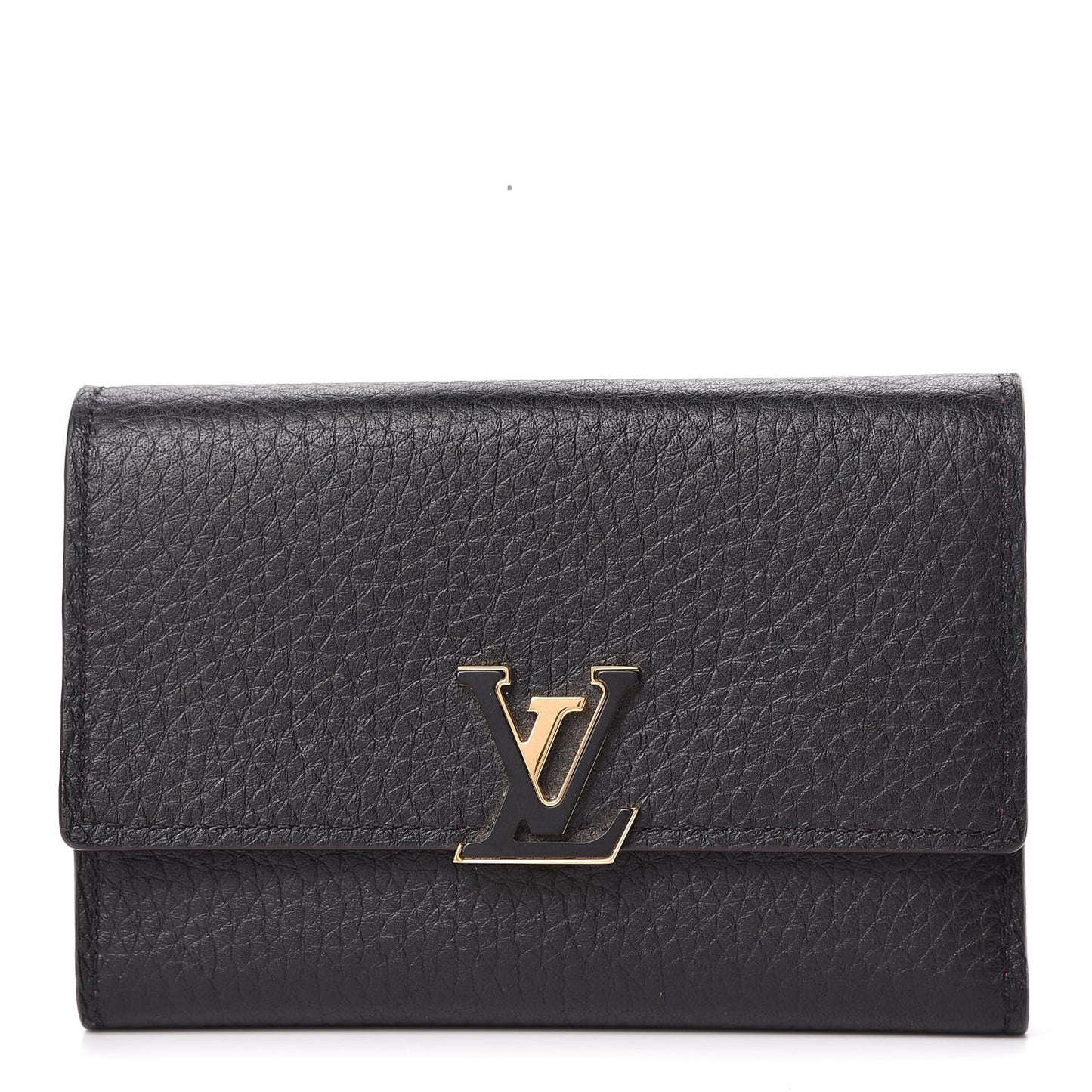 Taurillon Capucines Compact Wallet Black
