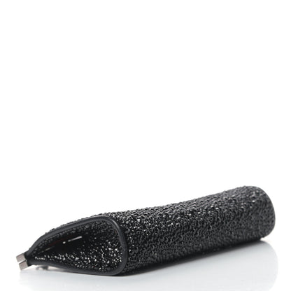Christian Louboutin Suede Crystal Strass Small Palmette Clutch Black 4 of 8