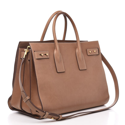Saint Laurent Smooth Calfskin Medium Supple Sac De Jour Brown 3 of 13