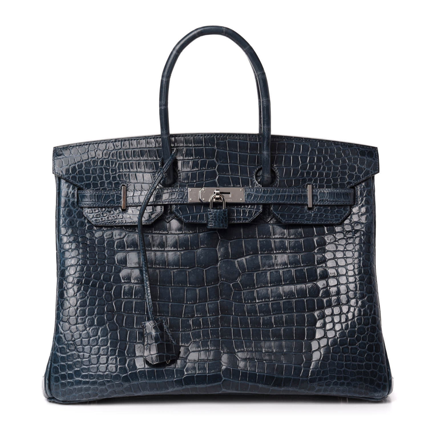 Hermes Shiny Porosus Crocodile Birkin 35 Bleu Abysse 1 of 35