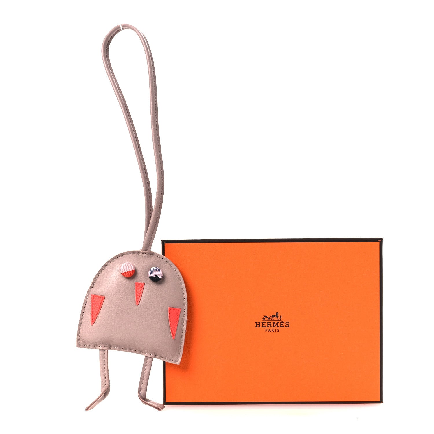 Hermes Lambskin Silk Petit H Hibouton Charm 5 of 5
