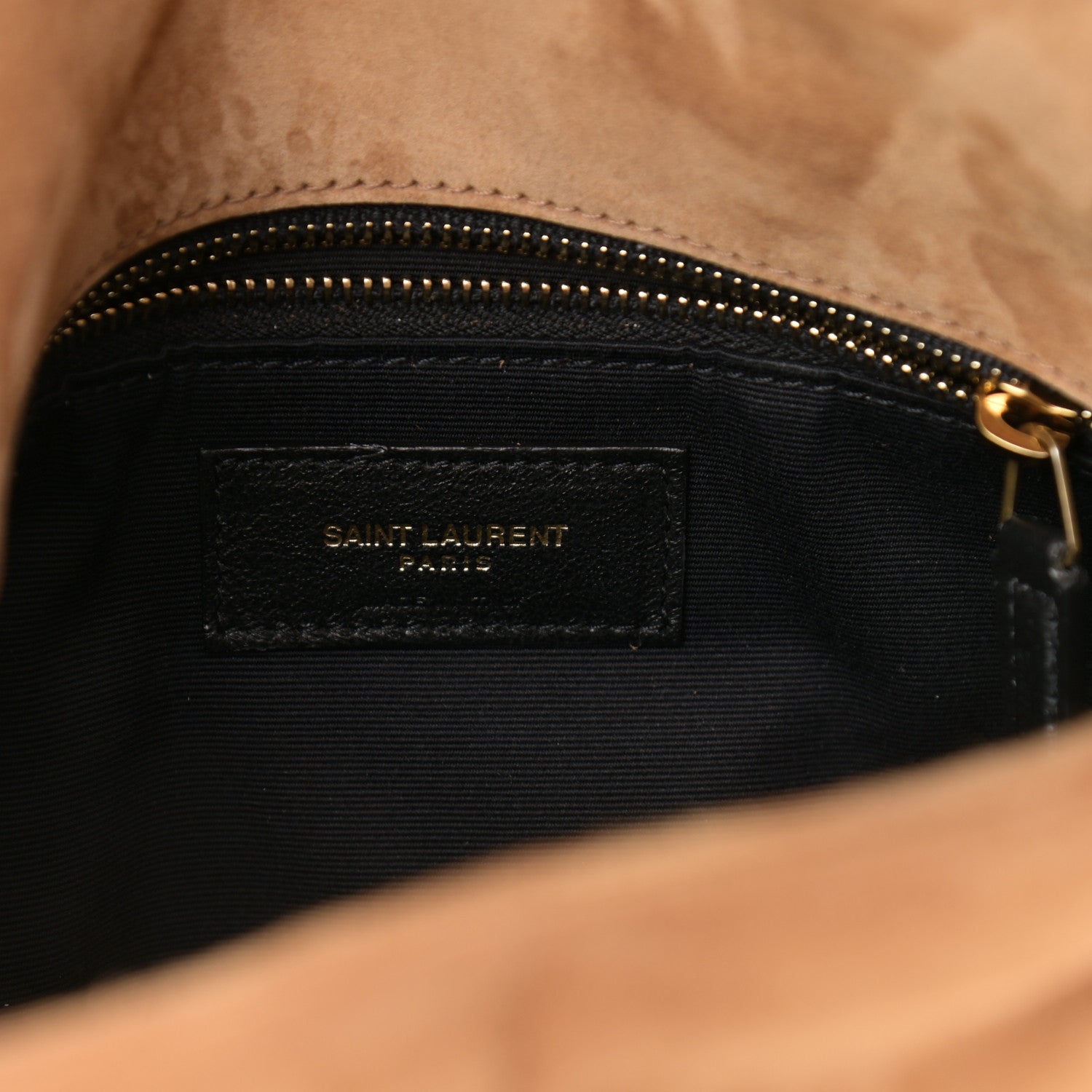 Saint Laurent Suede Calfskin Quilted Small Loulou Puffer Monogram Chain Satchel Cinnamon 6 of 10