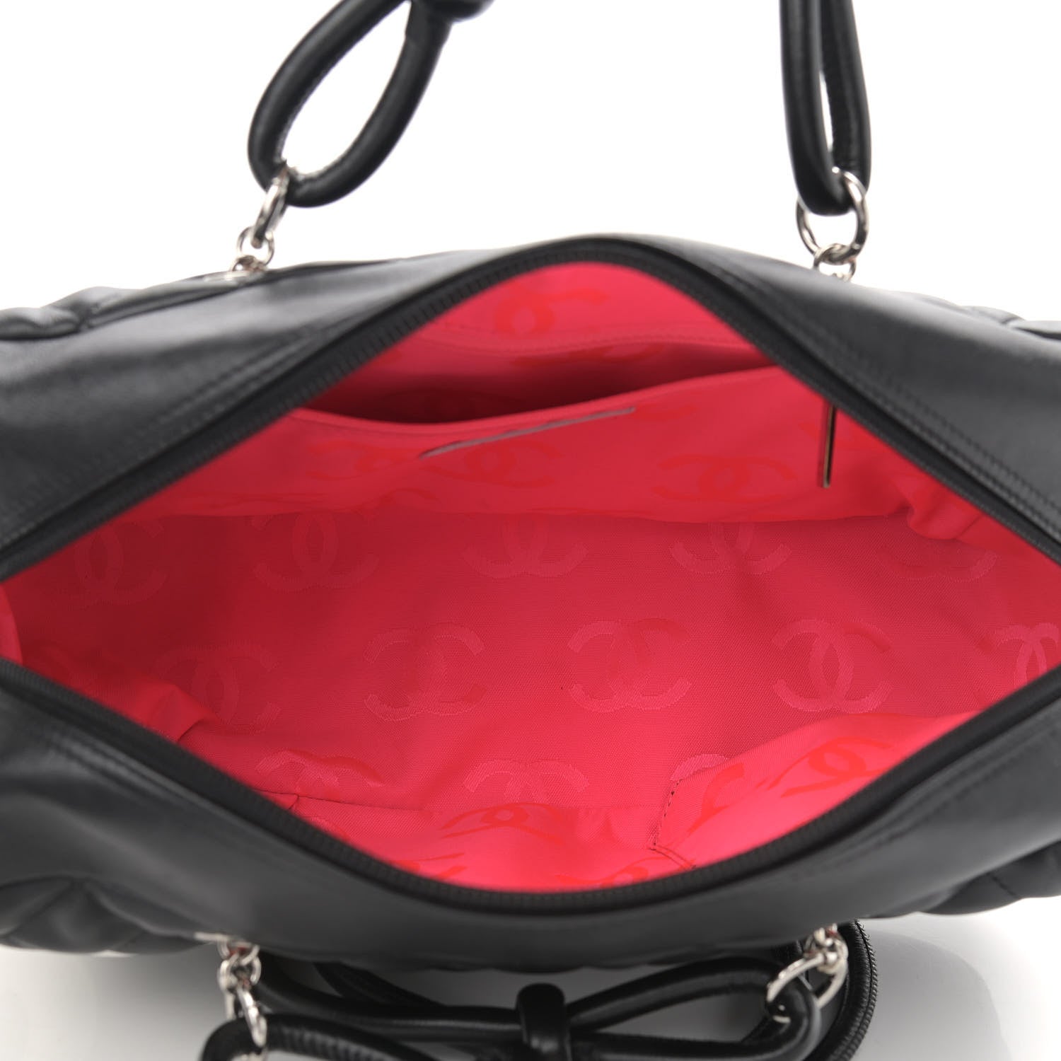 Chanel Calfskin Quilted Large Cambon Bowler Black White 7 of 10