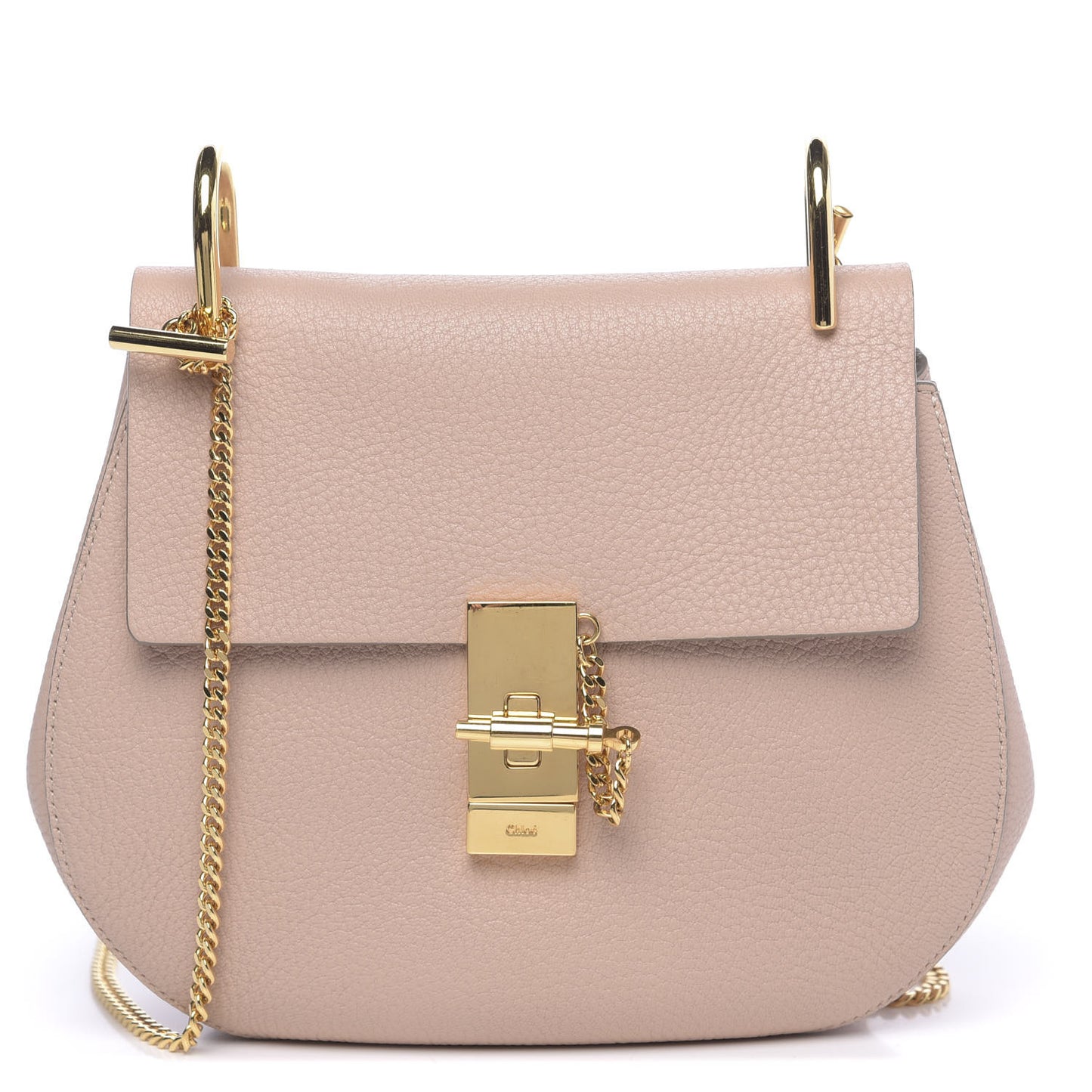 Grained Lambskin Drew Shoulder Bag Cement Pink