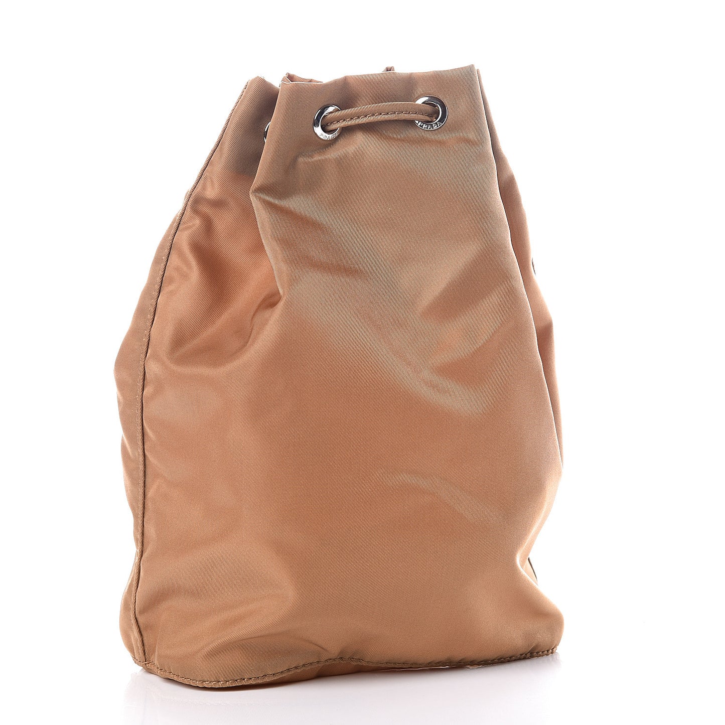 Nylon Vela Drawstring Pouch Beige