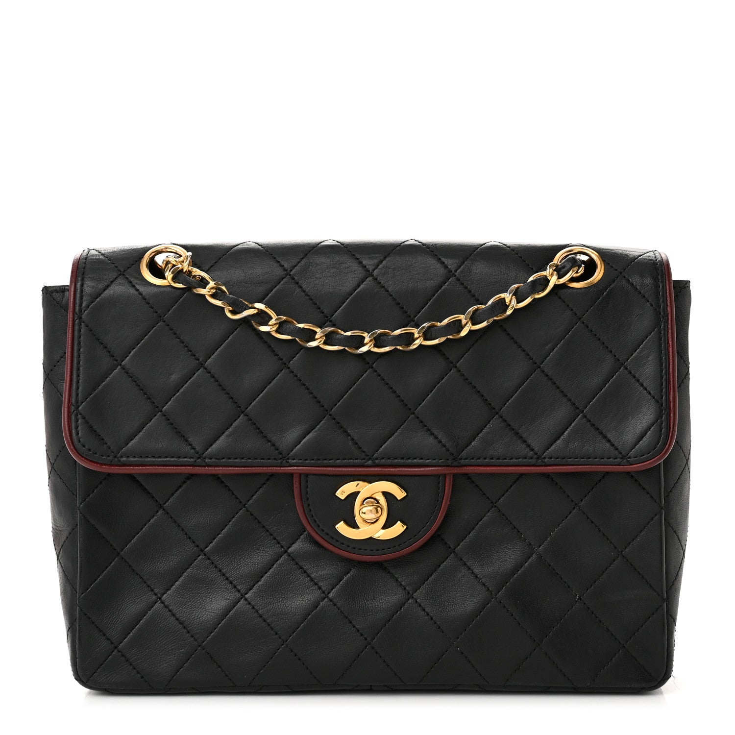 Chanel Lambskin Quilted Bi-Color Small Single Flap Black 1 of 14