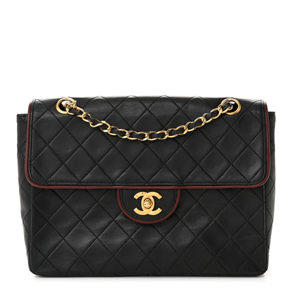 Chanel Lambskin Quilted Bi-Color Small Single Flap Black 1 of 14