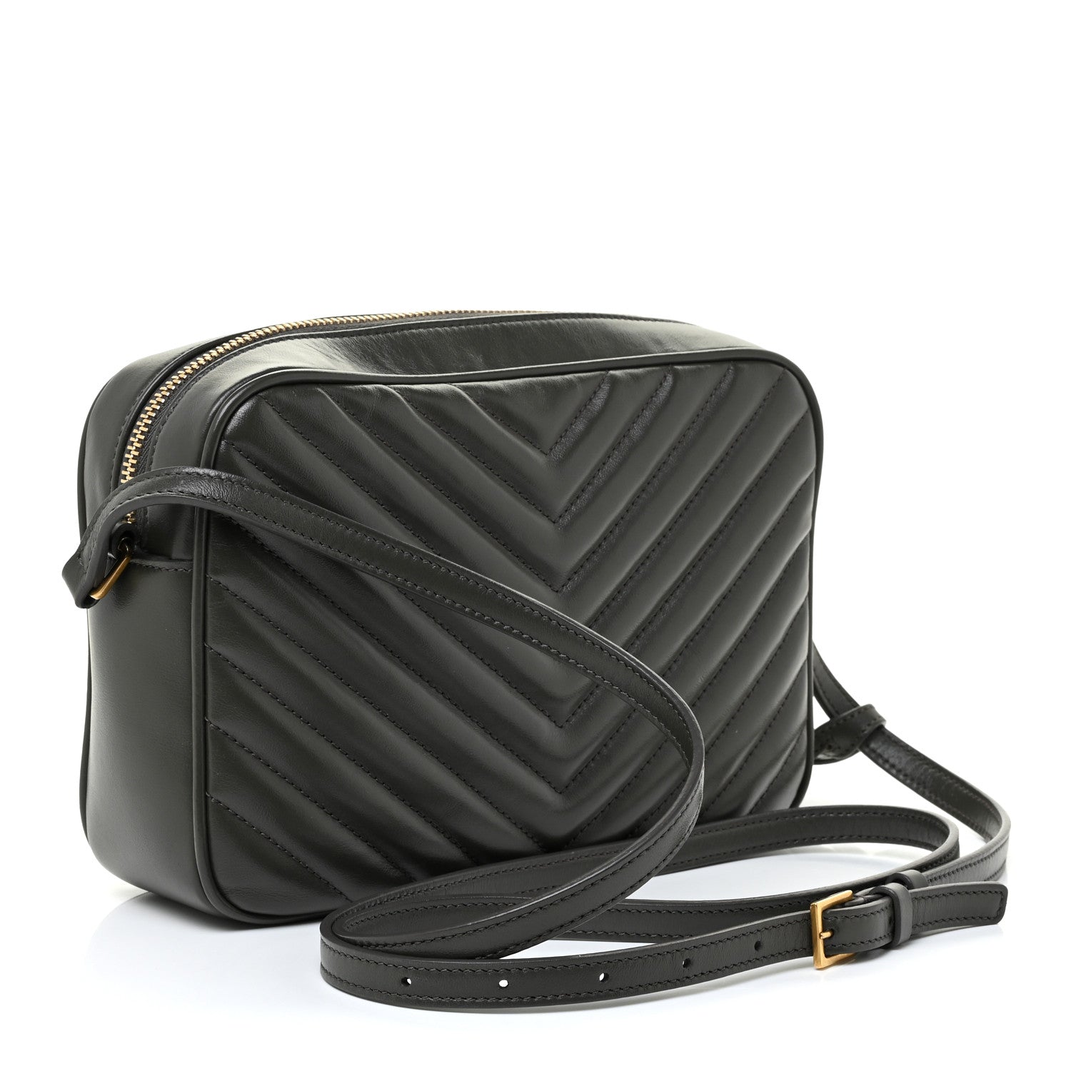 Saint Laurent Calfskin Matelasse Monogram Lou Camera Bag Military Olive 3 of 15