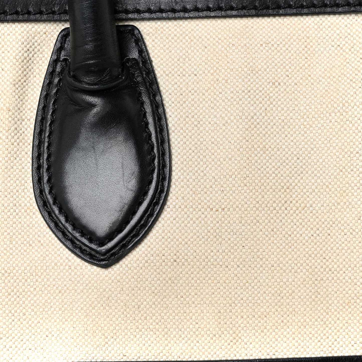 Natural Canvas Smooth Calfskin Mini Luggage Cream