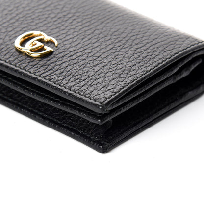 Gucci Pebbled Calfskin GG Marmont Card Case Black 6 of 9