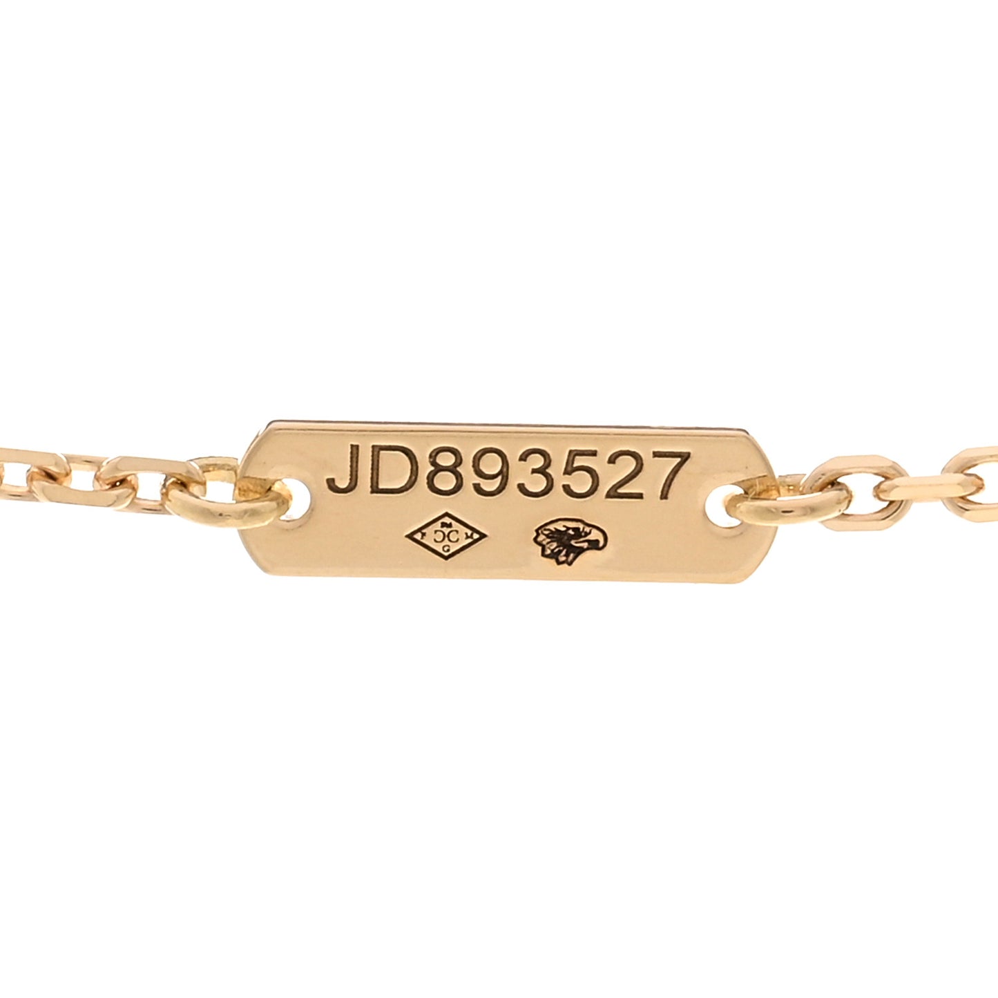 18K Yellow Gold Carnelian Vintage Alhambra Pendant Necklace