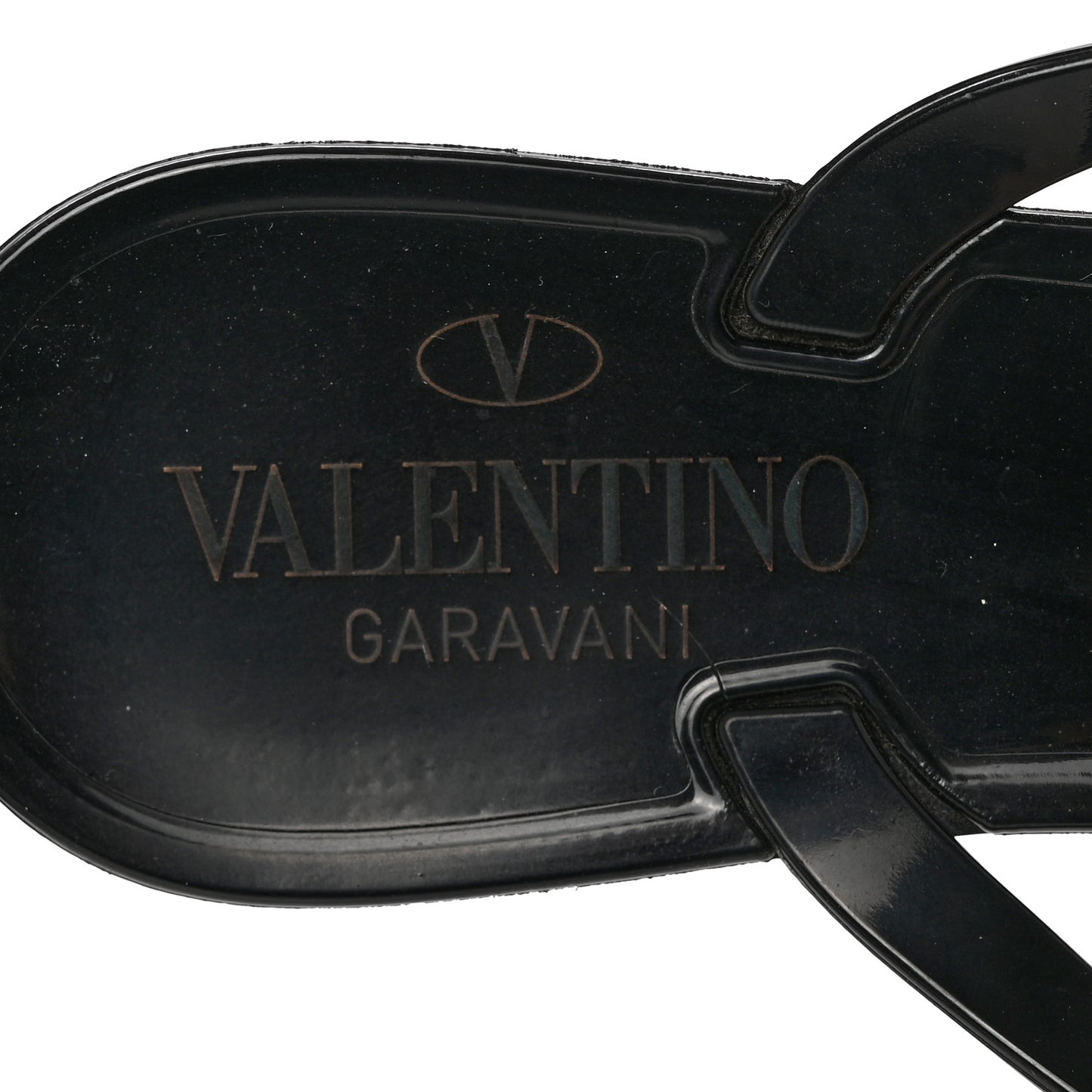 PVC Jelly Rockstud Bow Thong Sandals 36 Black