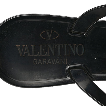 Valentino Garavani PVC Jelly Rockstud Bow Thong Sandals 36 Black 7 of 10