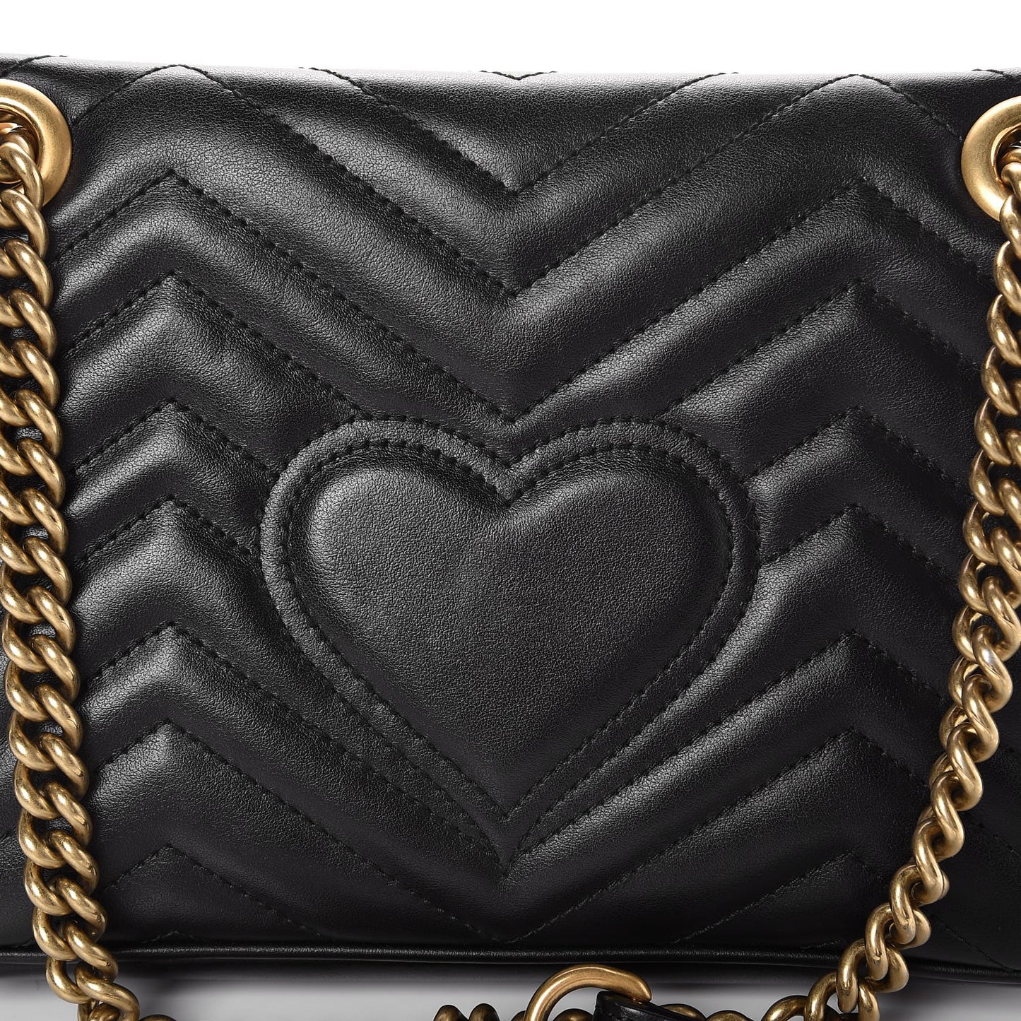 Calfskin Matelasse Small GG Marmont Shoulder Bag Black