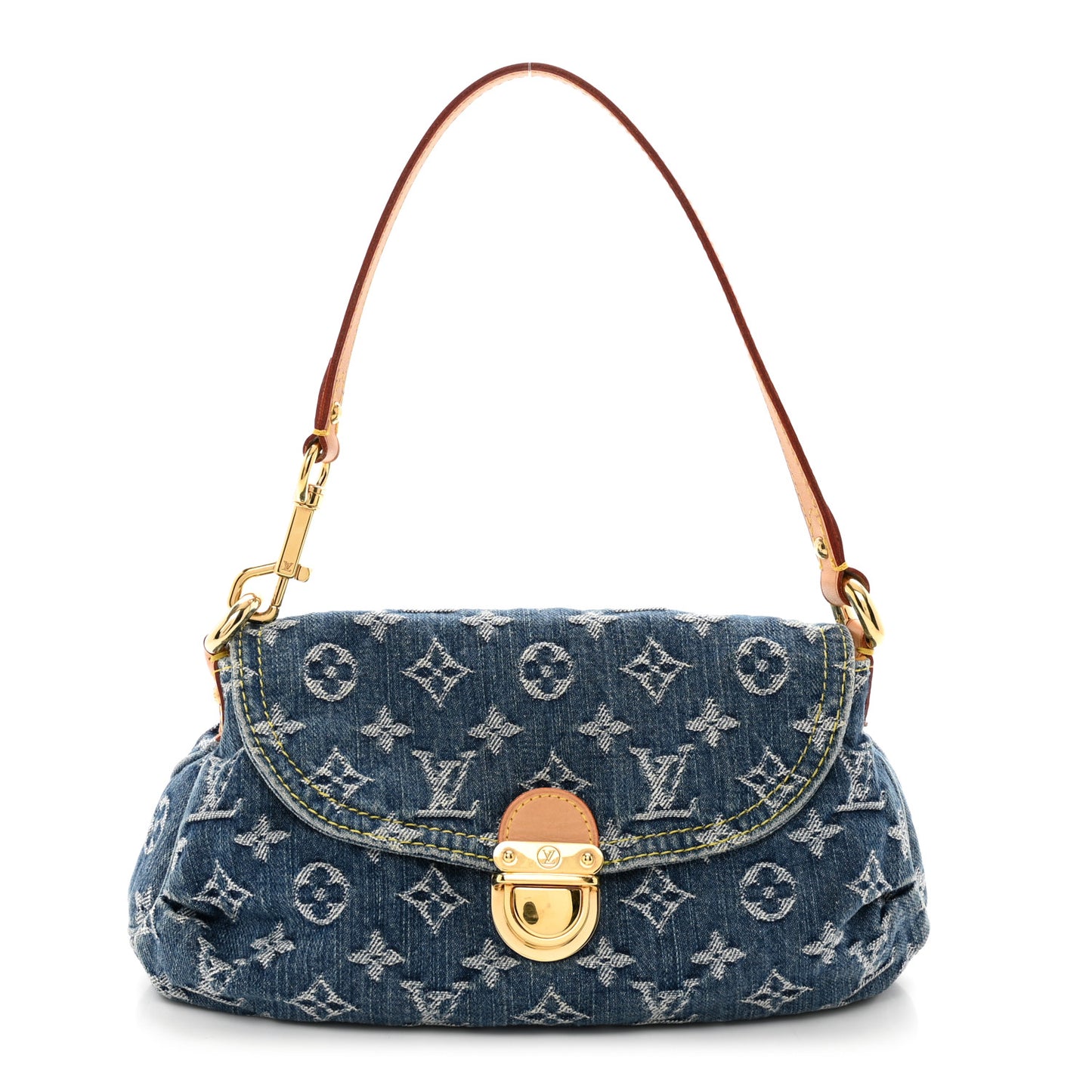 Monogram Denim Mini Pleaty Blue