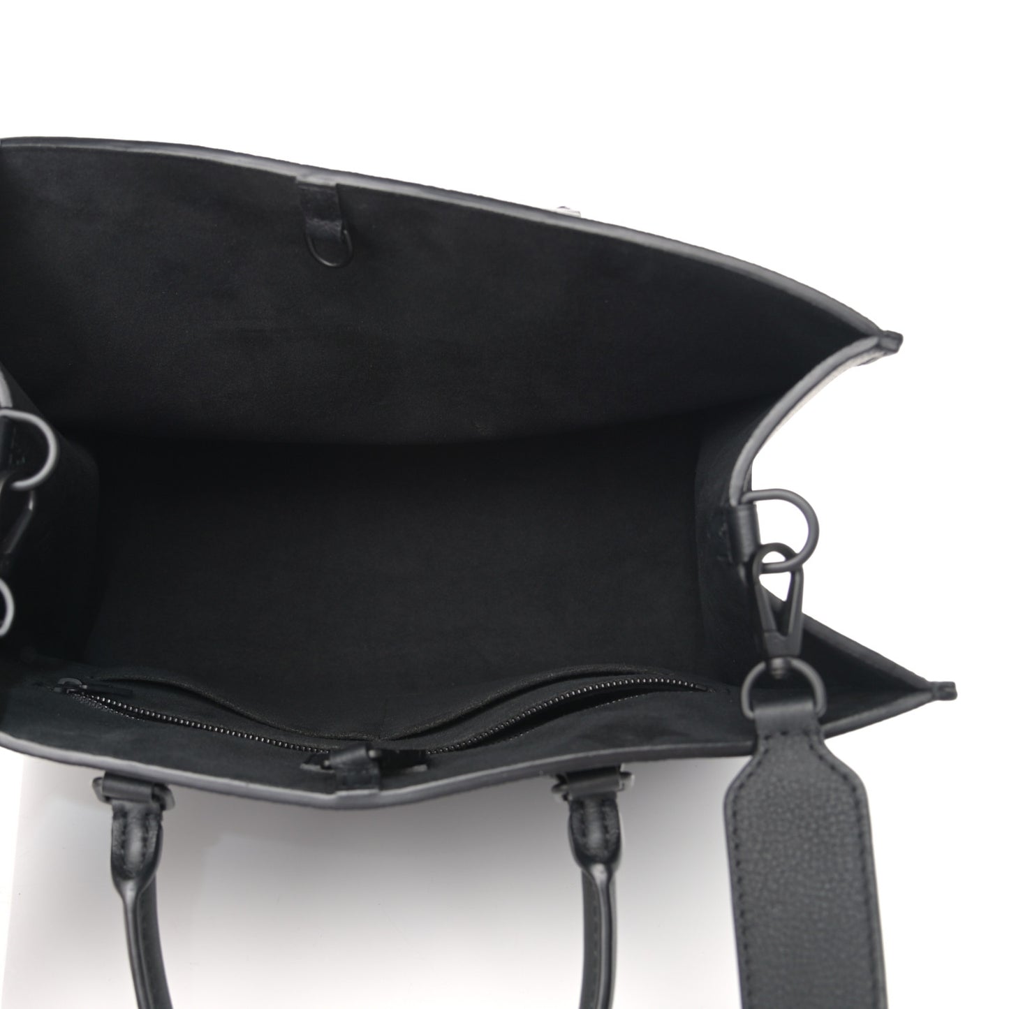 Soft Calfskin Lockme Tote MM Black