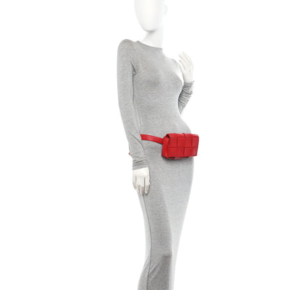 Bottega Veneta Nappa Maxi Intreccio The Belt Cassette Bag Bright Red 2 of 12