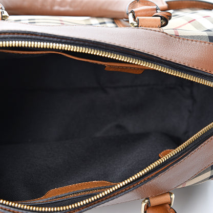 Burberry Horseferry Check Medium Alchester Bowling Bag Tan 4 of 11