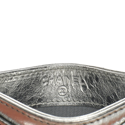 Chanel Metallic Aged Calfskin Quilted Reissue Card Holder Silver 8 of 10