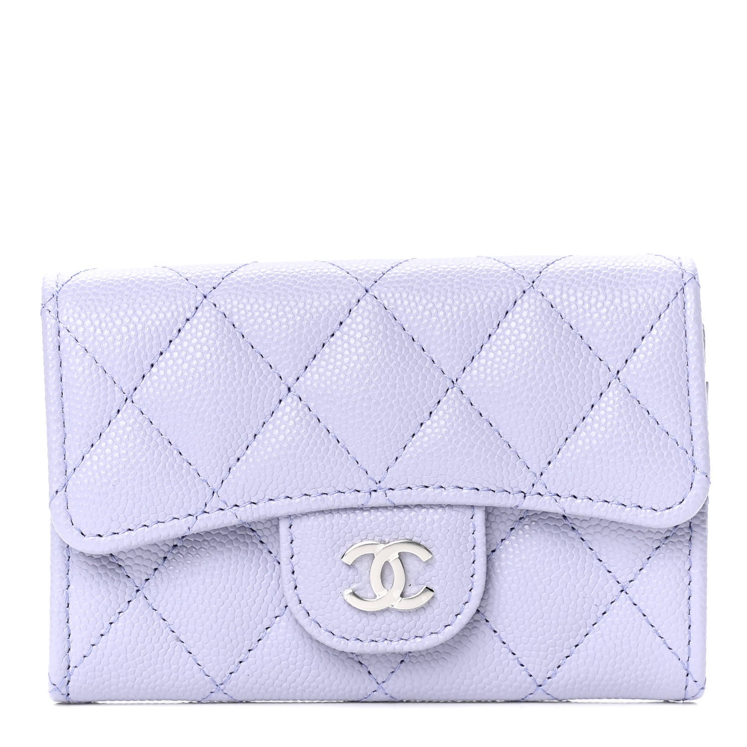 Chanel Caviar Quilted Flap Card Holder Wallet Light Purple 1 of 4