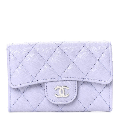 Chanel Caviar Quilted Flap Card Holder Wallet Light Purple 1 of 4