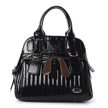 Chloe Patent Calfskin Quilted Large Bay Tote Black 1 of 9