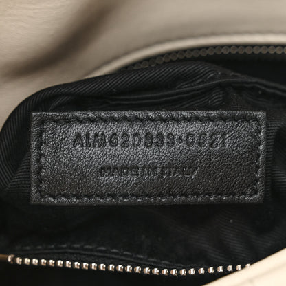 Saint Laurent Lambskin Quilted Toy Loulou Puffer Monogram Chain Satchel Blanc Vintage 7 of 10