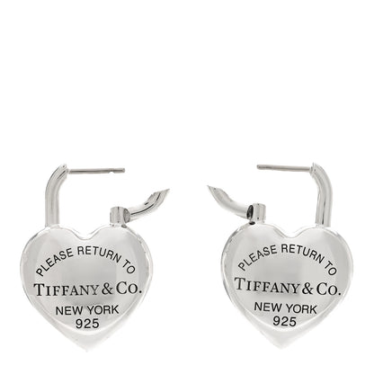 Tiffany Sterling Silver Return to Tiffany Full Heart Earrings 3 of 4