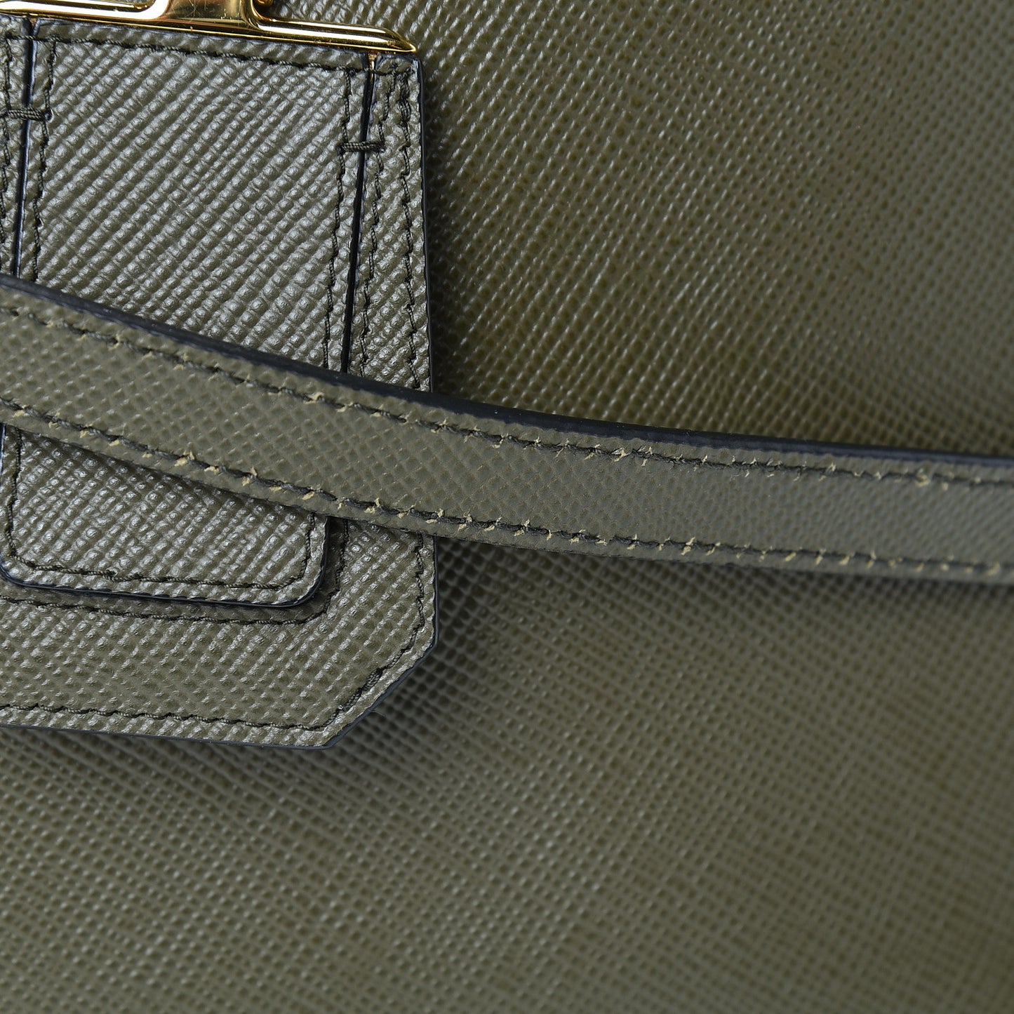 Saffiano Cuir Medium Double Bag Militare Black