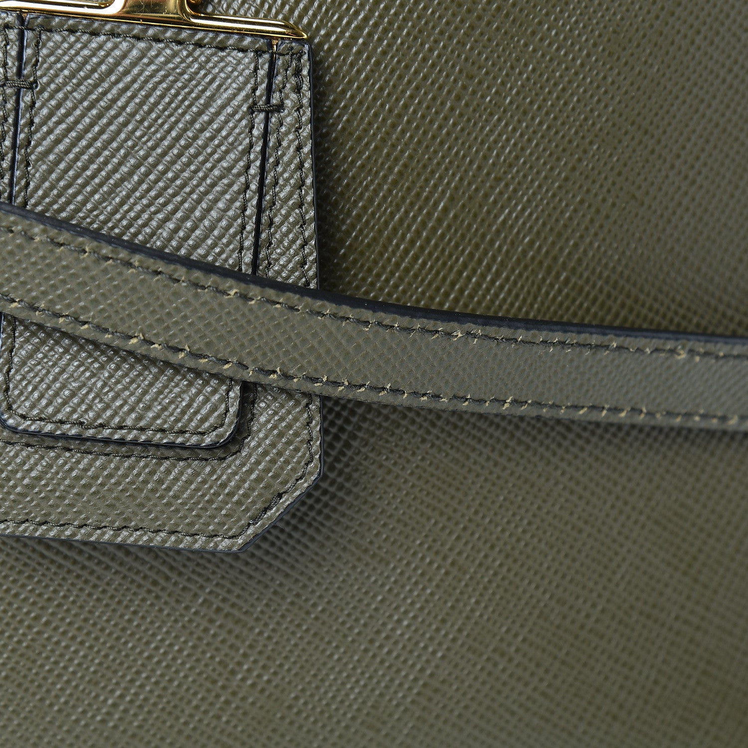 Prada Saffiano Cuir Medium Double Bag Militare Black 11 of 11