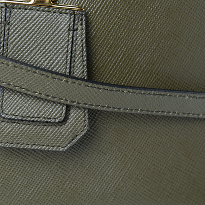 Prada Saffiano Cuir Medium Double Bag Militare Black 11 of 11