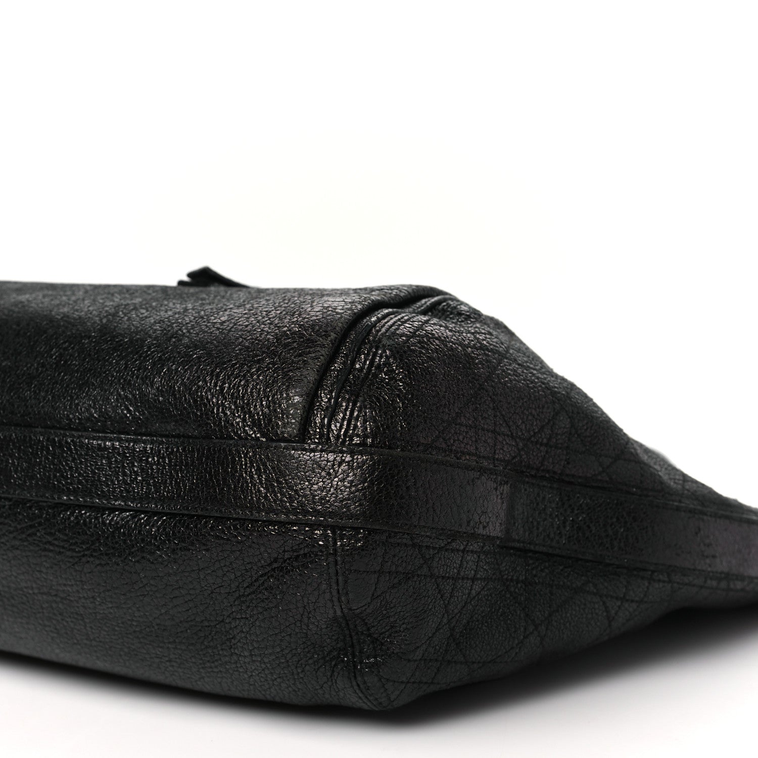Christian Dior Ceramic Effect Deerskin Cannage Bee Tote Black 10 of 12