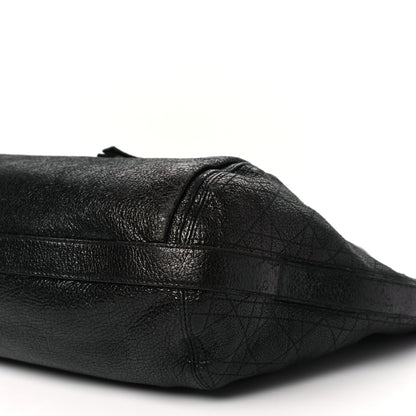 Christian Dior Ceramic Effect Deerskin Cannage Bee Tote Black 10 of 12