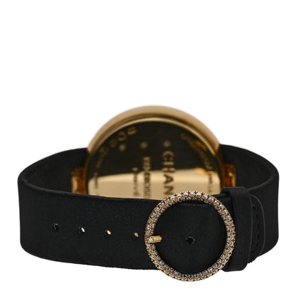 Chanel 18K Yellow Gold Satin Diamond Pearl 37.5mm Mademoiselle Prive Camelia Lesage Quartz Watch Black 3 of 6