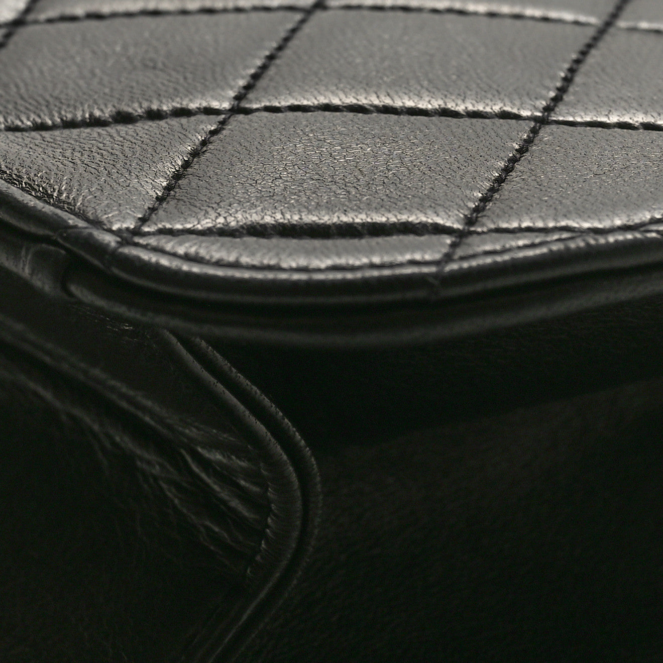Lambskin Quilted Flap Waist Belt Bag Black