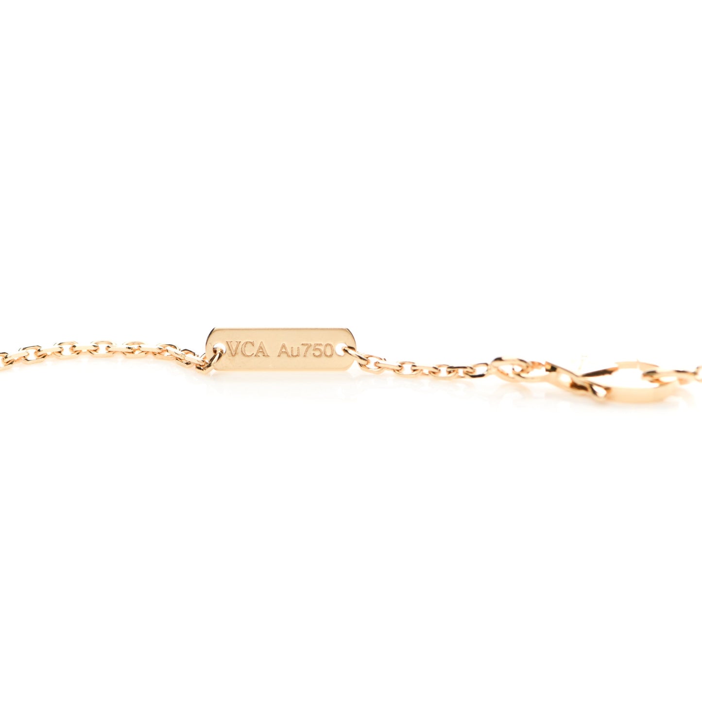 18K Yellow Gold Guilloche Vintage Alhambra Pendant Necklace