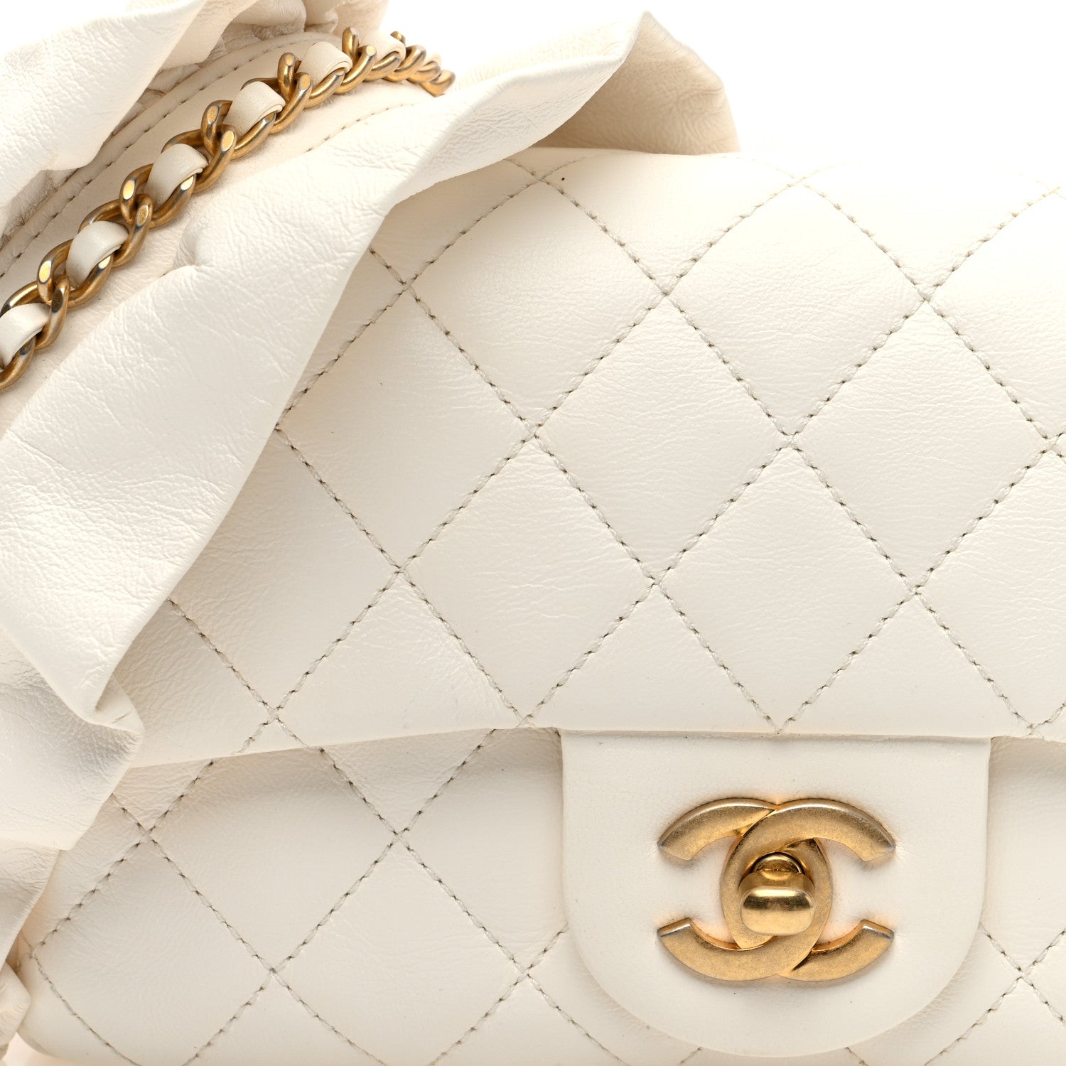 Chanel Calfskin Quilted Mini Romance Rectangular Flap White 8 of 10