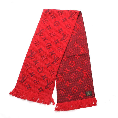 Louis Vuitton Wool Silk Logomania Scarf Rubis 3 of 5