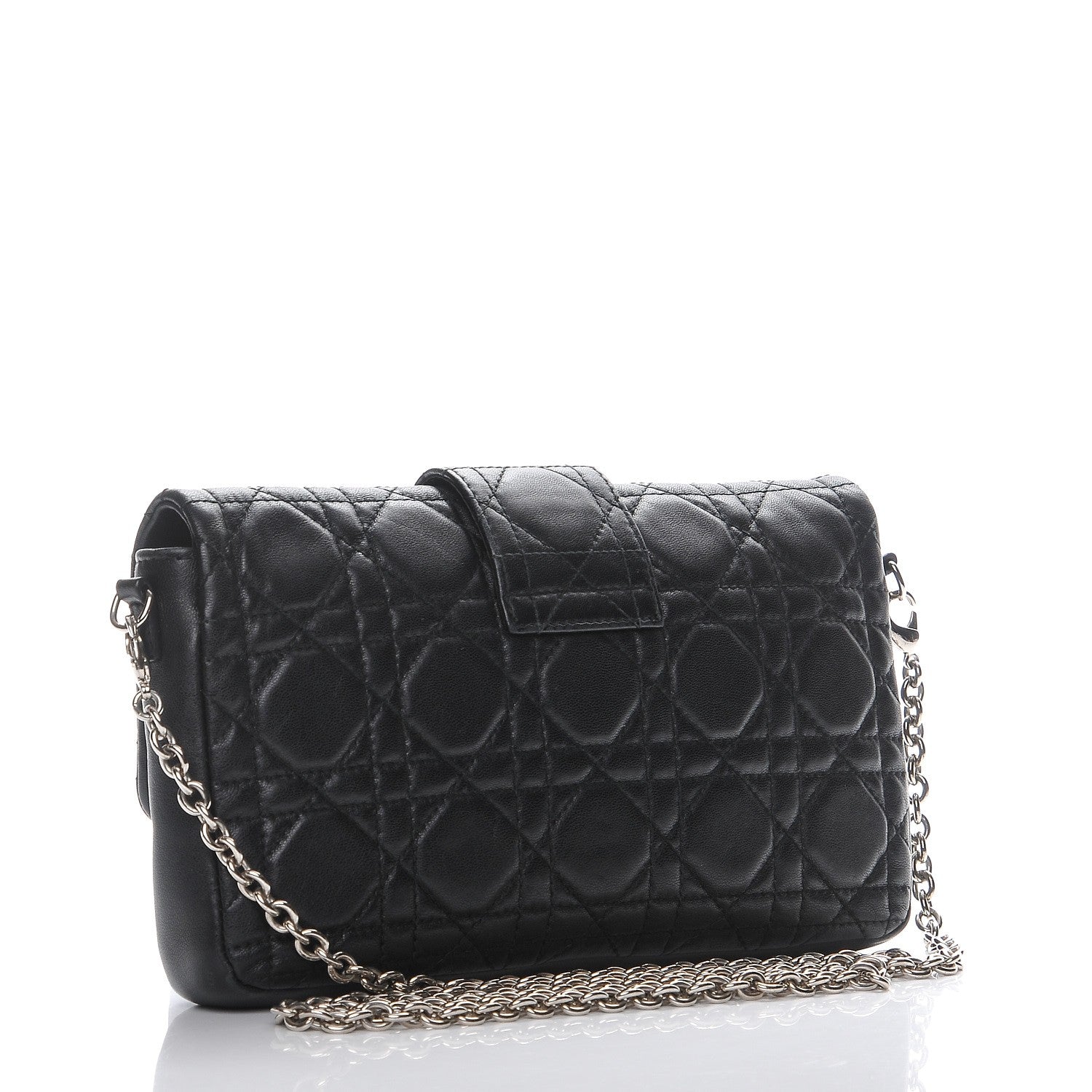 Christian Dior Lambskin Cannage New Lock Pouch Black 3 of 9