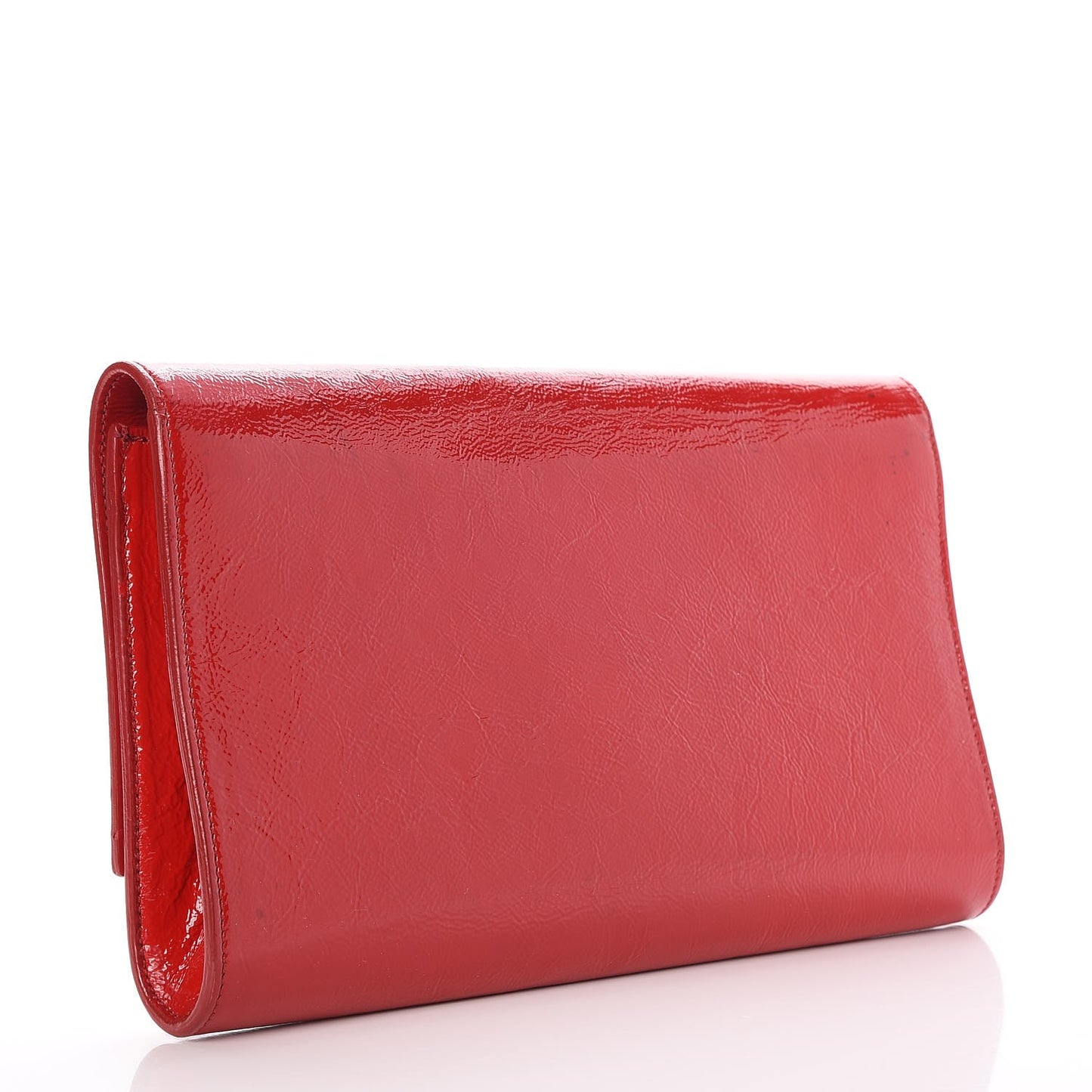 Textured Patent Monogram Large Belle De Jour Clutch Red