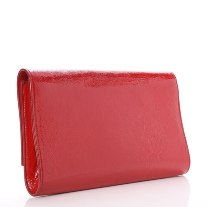 Saint Laurent Textured Patent Monogram Large Belle De Jour Clutch Red 3 of 10