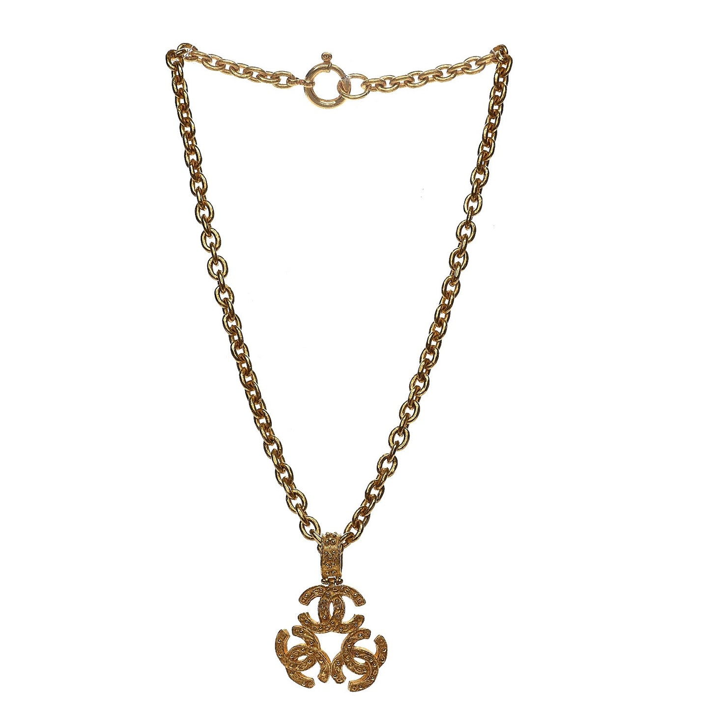 Triple CC Chain Necklace Gold