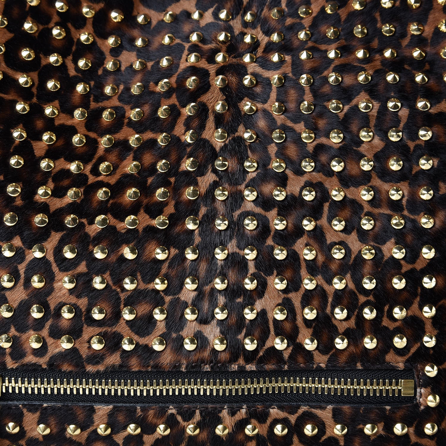 Burberry Calfskin Calf Hair Studded Leopard Print Big Crush Tote 9 of 16