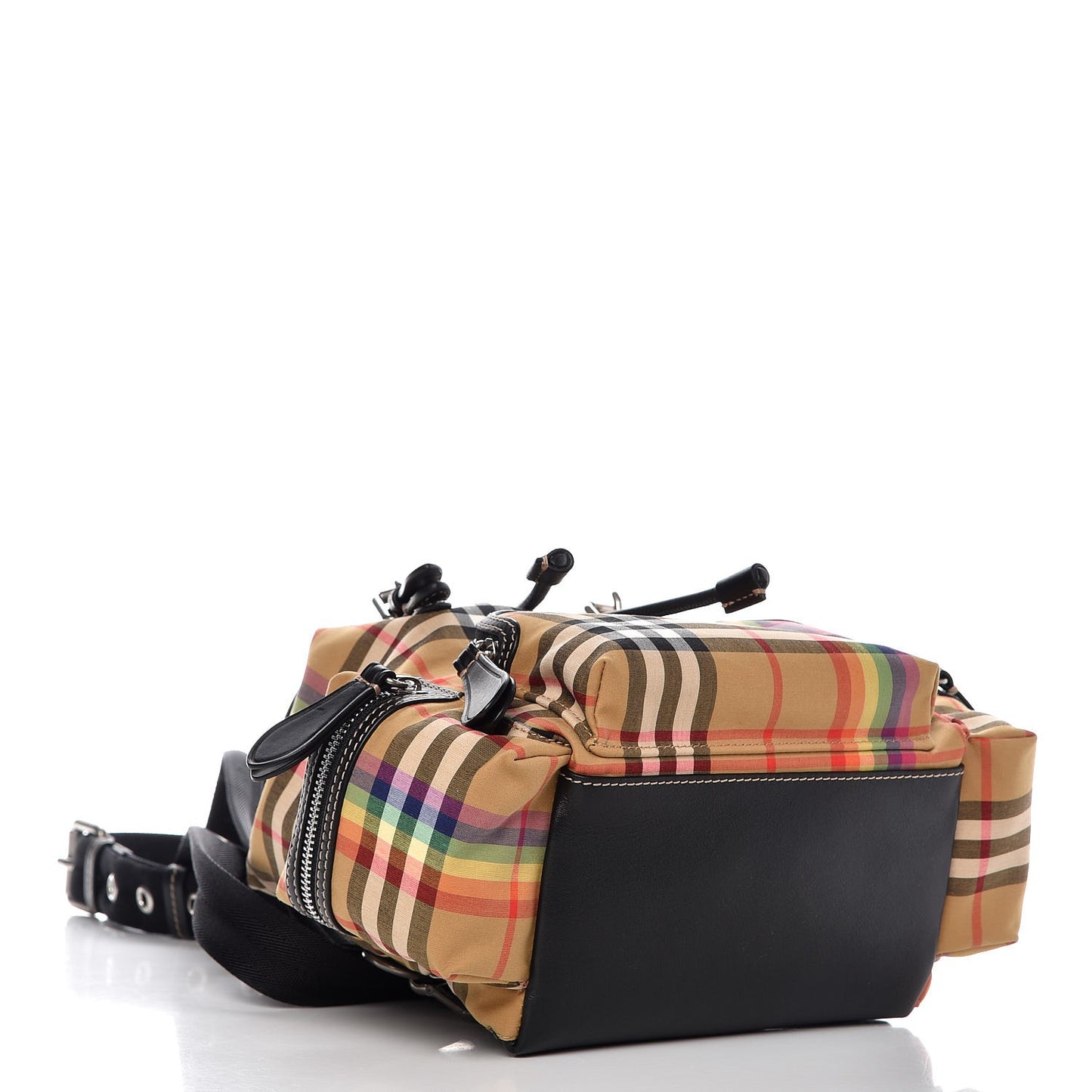 Vintage Rainbow Check Small Rucksack Backpack Antique Yellow