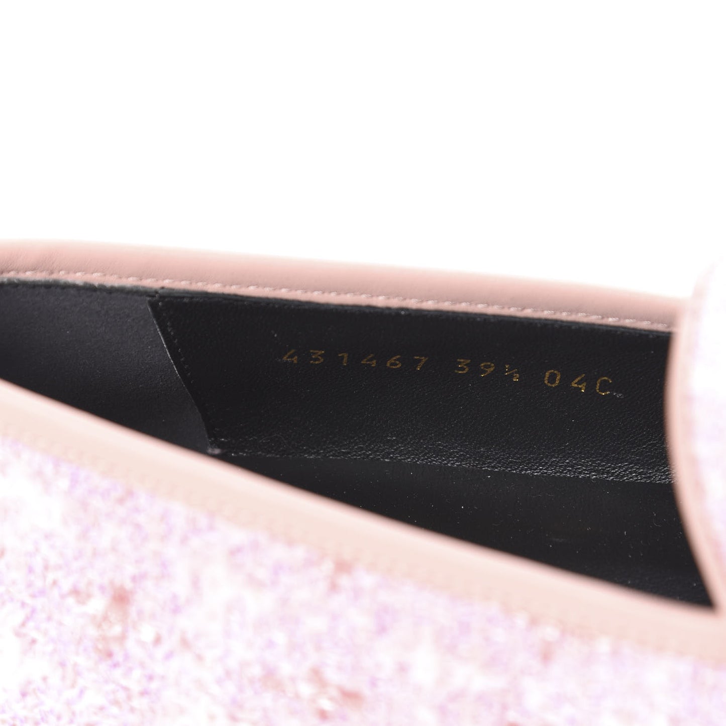 Wool Tweed Horsebit Womens Jordaan Loafers 39.5 Pink White Perfect Pink