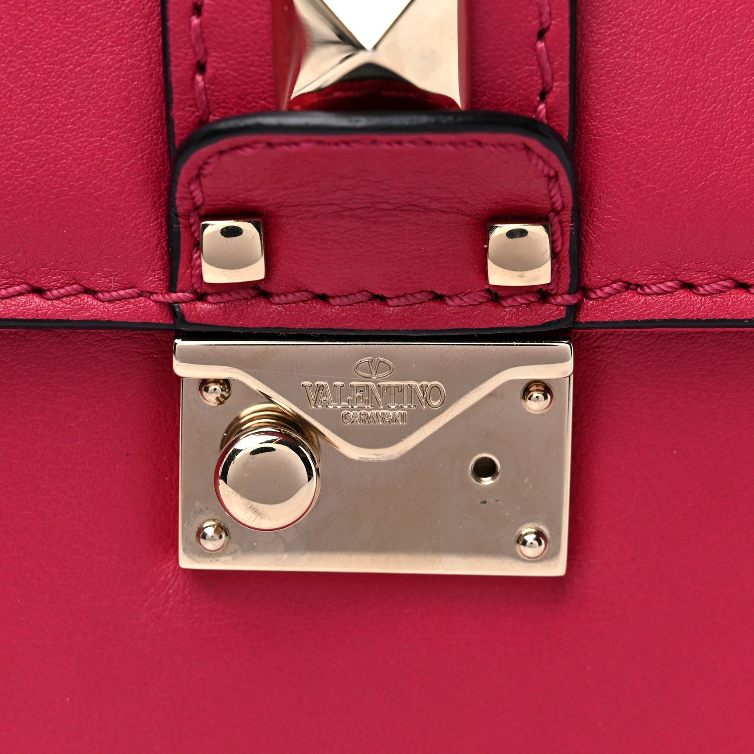 Valentino Garavani Vitello Medium Glam Lock Rockstud Flap Cyclamin 8 of 10