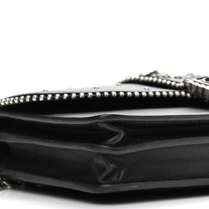 Marc Jacobs Smooth Calfskin Crystal Stud Embellished Clutch Chain Wallet Black 10 of 11