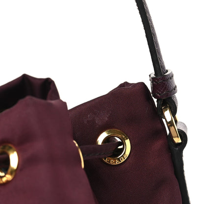 Prada Re-Nylon Saffiano Duet Bucket Crossbody Bag Bordeaux 9 of 9