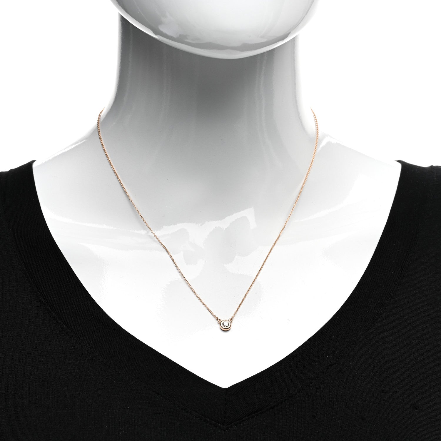 Tiffany 18K Rose Gold Diamond .17ct Elsa Peretti Diamonds by the Yard Pendant Necklace 2 of 5