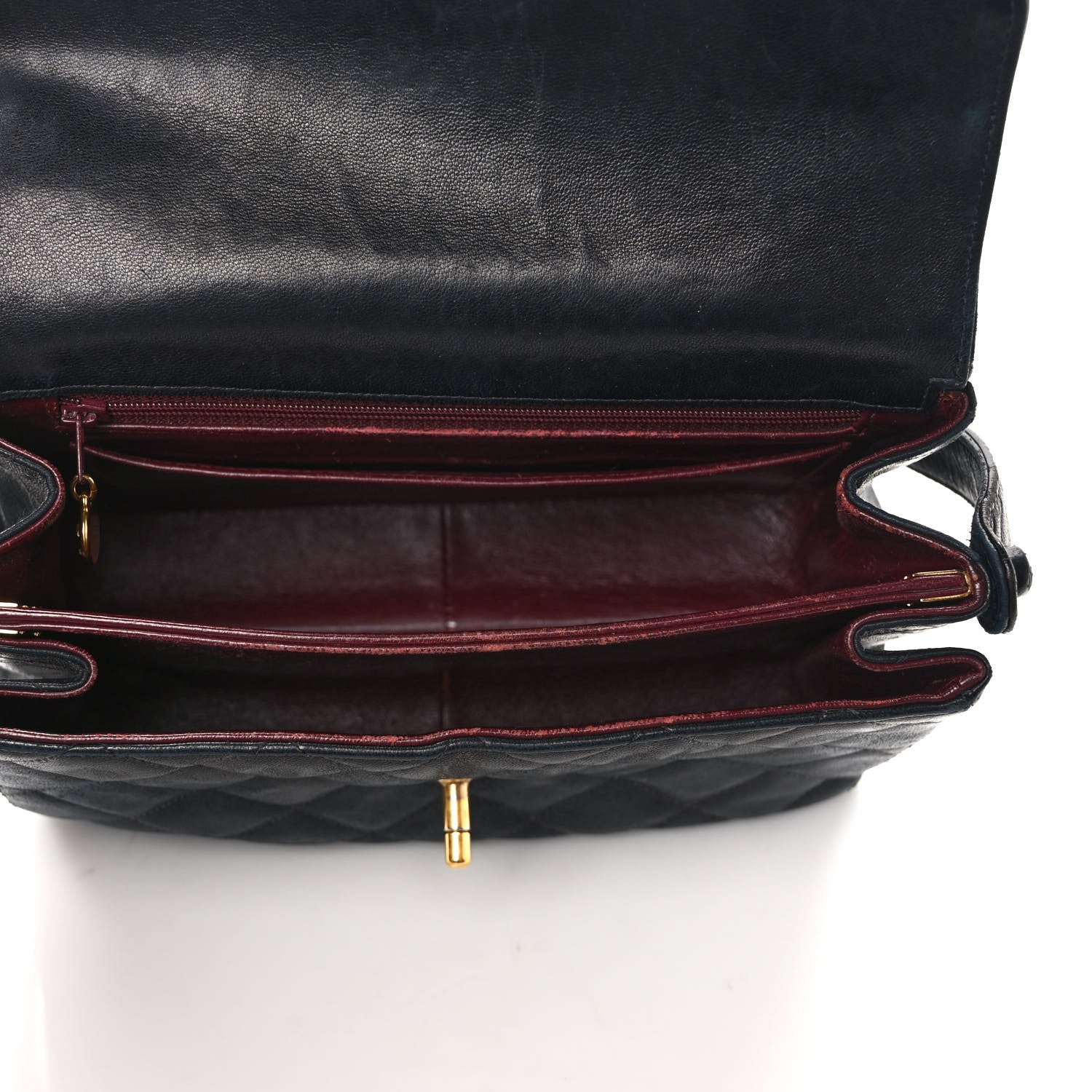 Chanel Lambskin Quilted CC Flap Shoulder Bag Navy 5 of 16